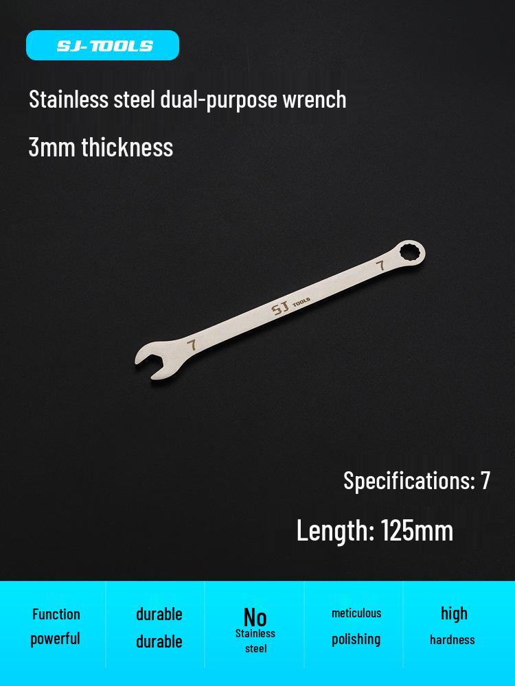 Shangjiang Reversible Ultra-Thin Stainless Steel Open-End Wrench for Auto Repair