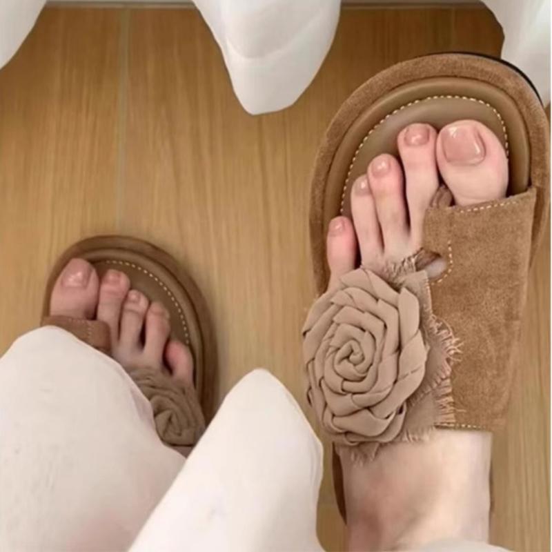 Fashion Flower Women Slippers  Flats Shoes Bohemian Beach Sandals Summer 2025 Trend Woman Casual Dress Flip Flops Mujer Slides Shoes