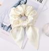 Hot Summer Mulberry Silk Hair Tie Large Satin Fabric Scrunchies Hair Band Woven Bow Hair Rope for Women