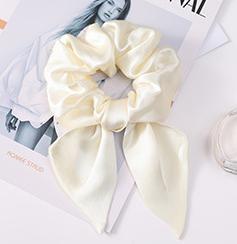 Hot Summer Mulberry Silk Hair Tie Large Satin Fabric Scrunchies Hair Band Woven Bow Hair Rope for Women