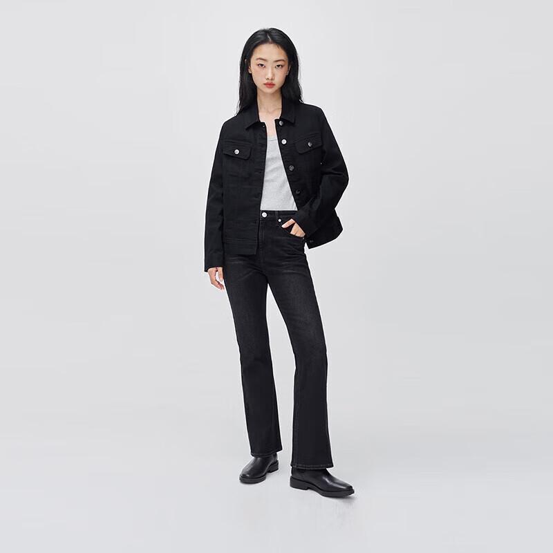Lee Women's Black Standard Fit Denim Jacket