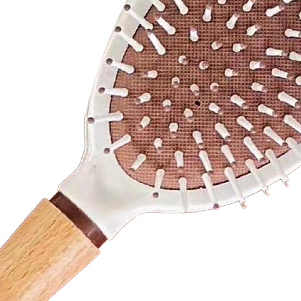 Cushion Hair Brush Minimalist Prevent Static Detangling Massage Brush with Wooden Handle for Home