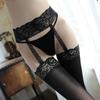 Sexy Lace Over Knee Socks Suspender Integrated Socks Pure Contrast Stockings Black Silk Half Suspender Sy