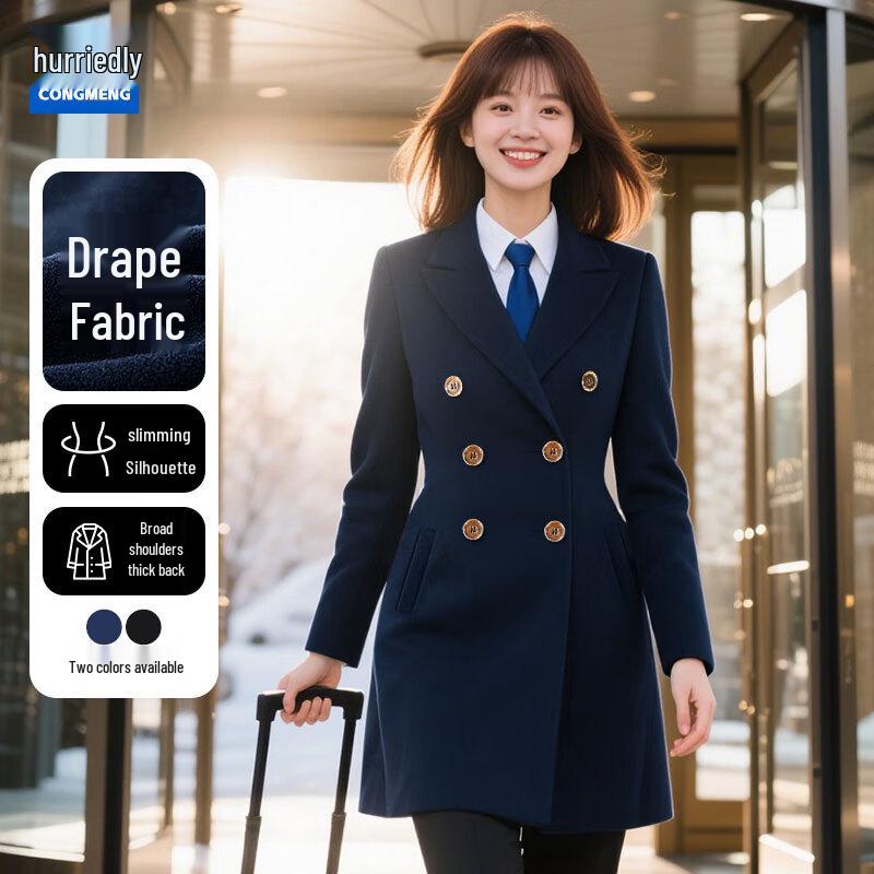 

Cong Meng 2025 Autumn/Winter Mid-length Women s Wool Blend Overcoat S