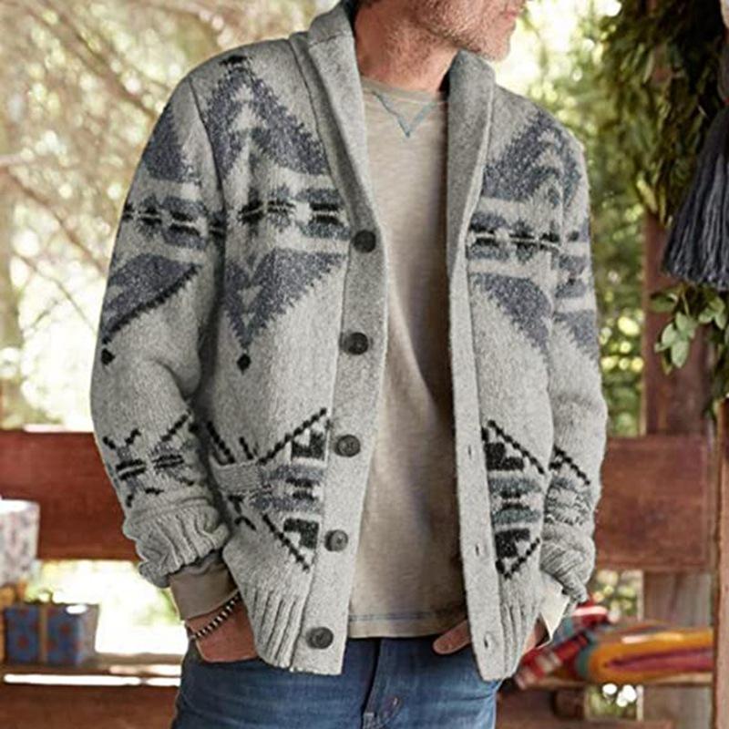 Men's Casual Cardigan Sweaters Shawl Collar Long Sleeve Knit Button Down Cardigans Fall Winter Lightweight Loose Fit Knitted Sweater Outwear for Men