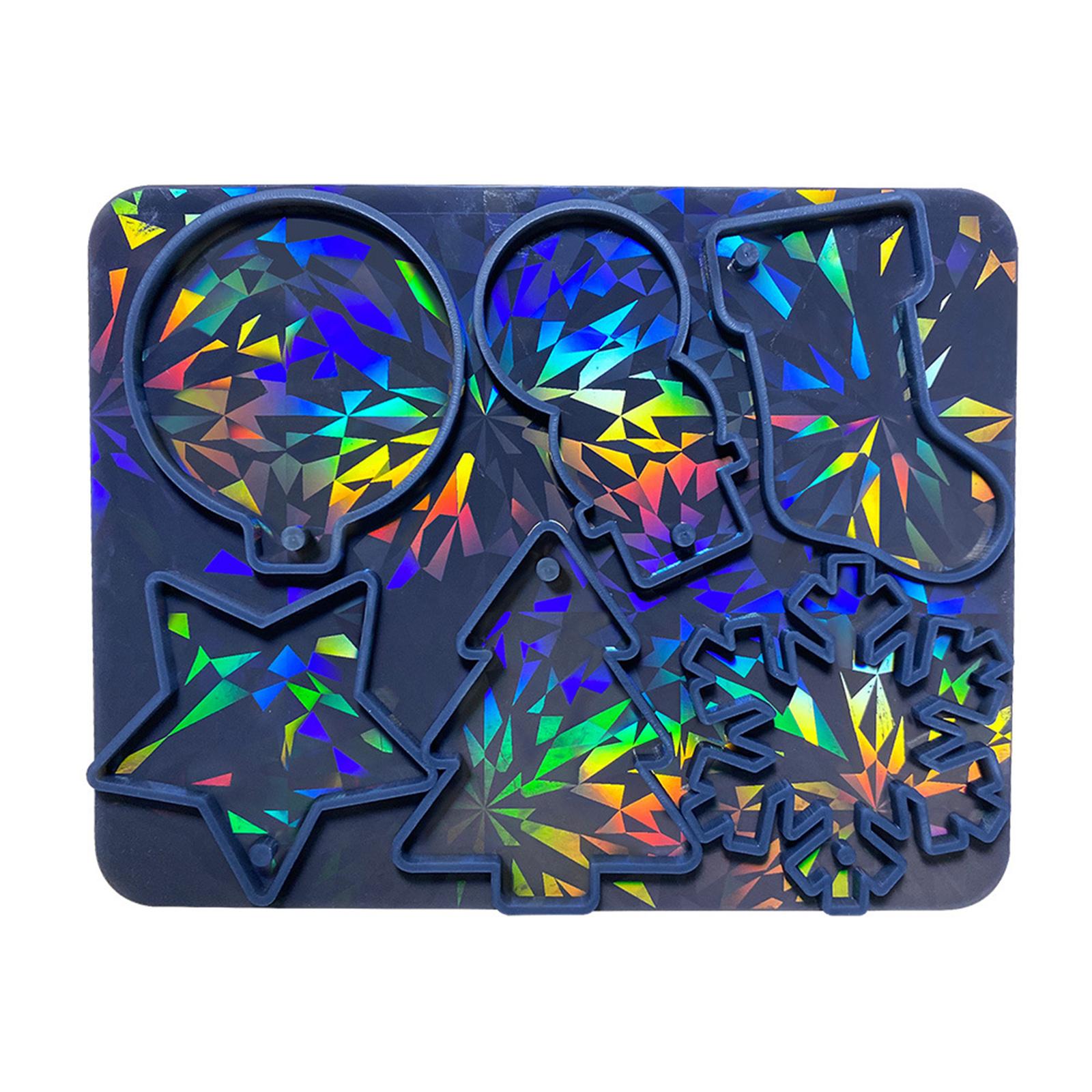 

Силиконовая голографическая форма для подвески с эффектом радужного света, форма для подвески-брелка в виде снежинки, форма для смолы, форма для рождественского шарма чёрный