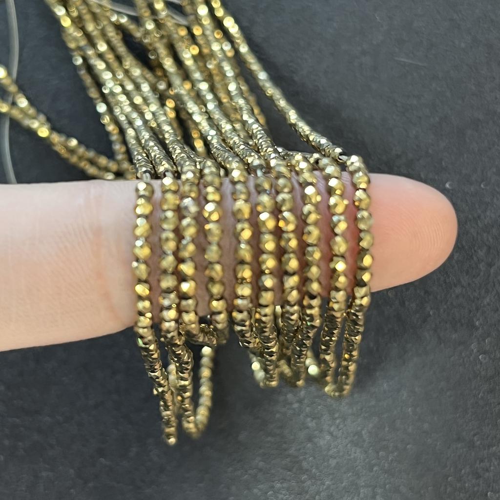 5 String, Affordable Iridescent Plated Glass Seed Beads 2mm/3mm, 38cm Strand, Bulk Loose Spacer Beads for DIY Bracelet Necklace Ankle Jewelry Making