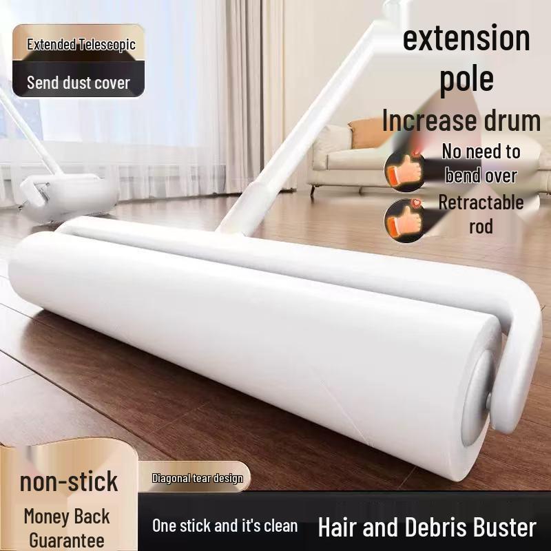 Large Household Retractable Lint Roller with Long Handle and Lid