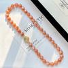 10Mm Natural High Quality Orange Moonstone Necklace Clavicle Chain