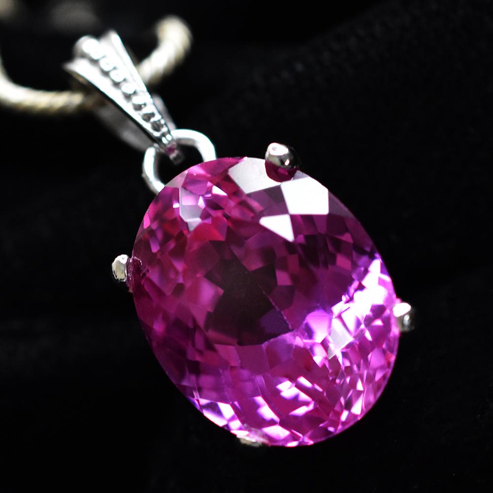 Natural Pink Ruby Pendant 28 ct 925 Sterling Silver Oval Gemstone Gemstone Jewelry Gift