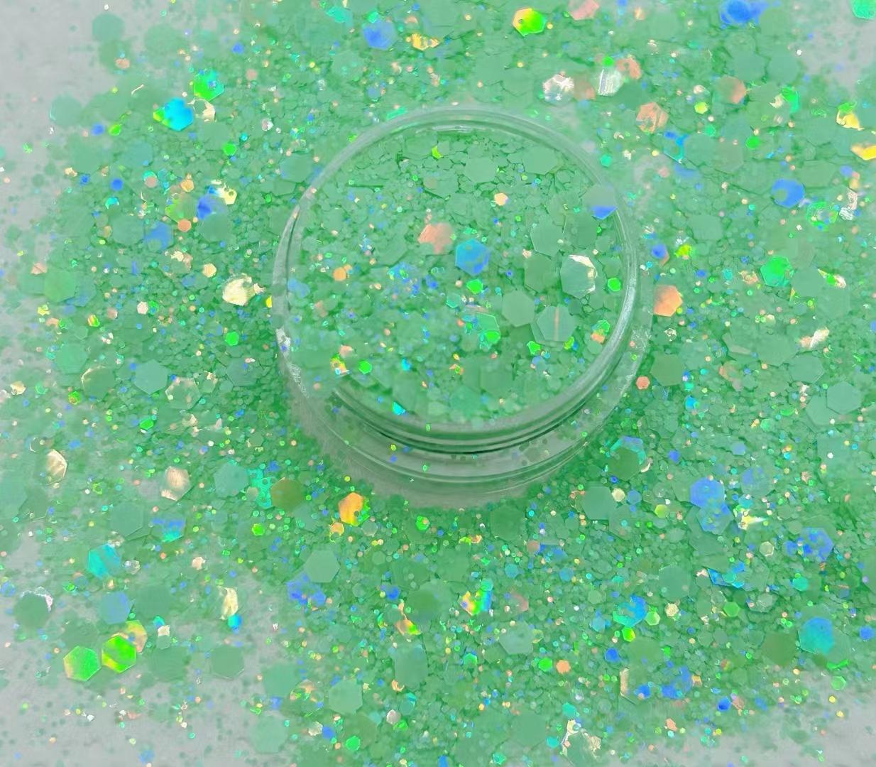 New Arrival Macaroon Holographic Chunky Mix Bulk Glitter Sequins for Resin Crafts Christmas Decorations