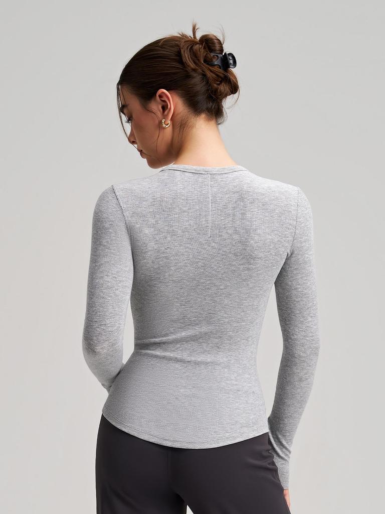 Premium High Elasticity Long Sleeve Yoga Top: Slimming & Stylish for Fitness, Running, and Casual Wear