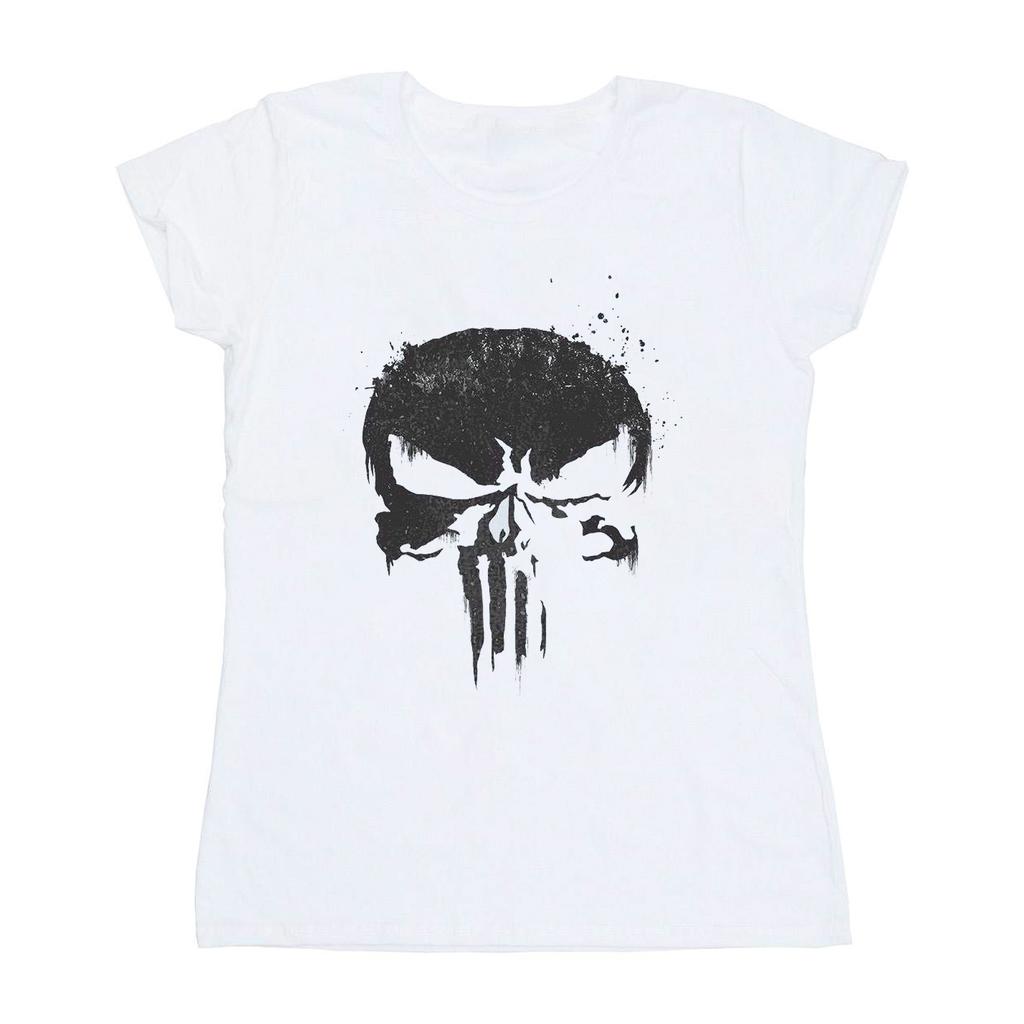 Marvel Womens/Ladies The Punisher TV Skull Logo Cotton T-Shirt