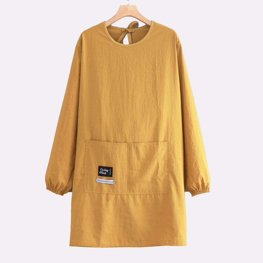 Waterproof Long Sleeve Kitchen Apron - Oil-Proof, Fashionable, Splash-Free Cooking Coveralls for Home & Catering