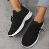 Modische Atmungsaktive Gestrickte Sneaker für Damen Grün Leichte Slip-On Laufschuhe Frau Komfort Rutschfest Lässige Sportschuhe