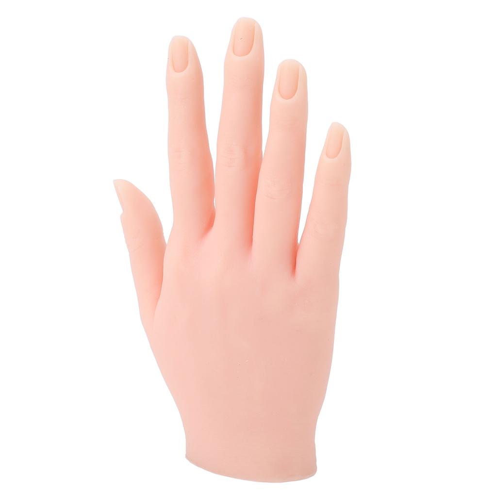 Nail Art Practice Hand High Simulation Flexible Silicone Nail Practice Training Mannequin Hand for Ring Bracelet