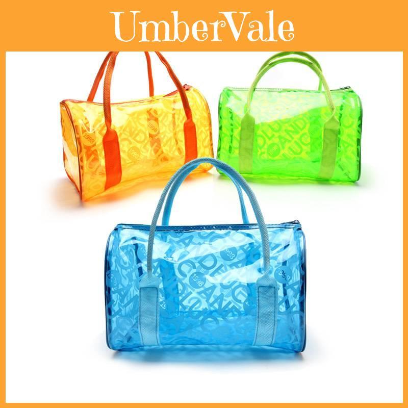 Stylish Waterproof Outdoor Swimming Bag Trendy Fitness Toiletry Bag Perfect Jelly Beach Storage