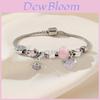 Diy Heart Charm Bracelet With Alloy Pendant For Women And Men