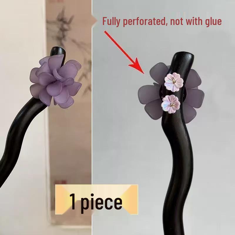 Sandalwood Women's Hairpin: Elegant Modern-Chinese Style Wooden Updo Stick