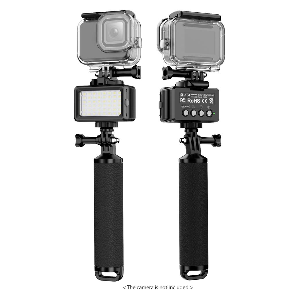 Underwater LED Fill Light 5W Diving Light Kit 2700K-5600K Built-in Battery 40M/130ft Waterproof