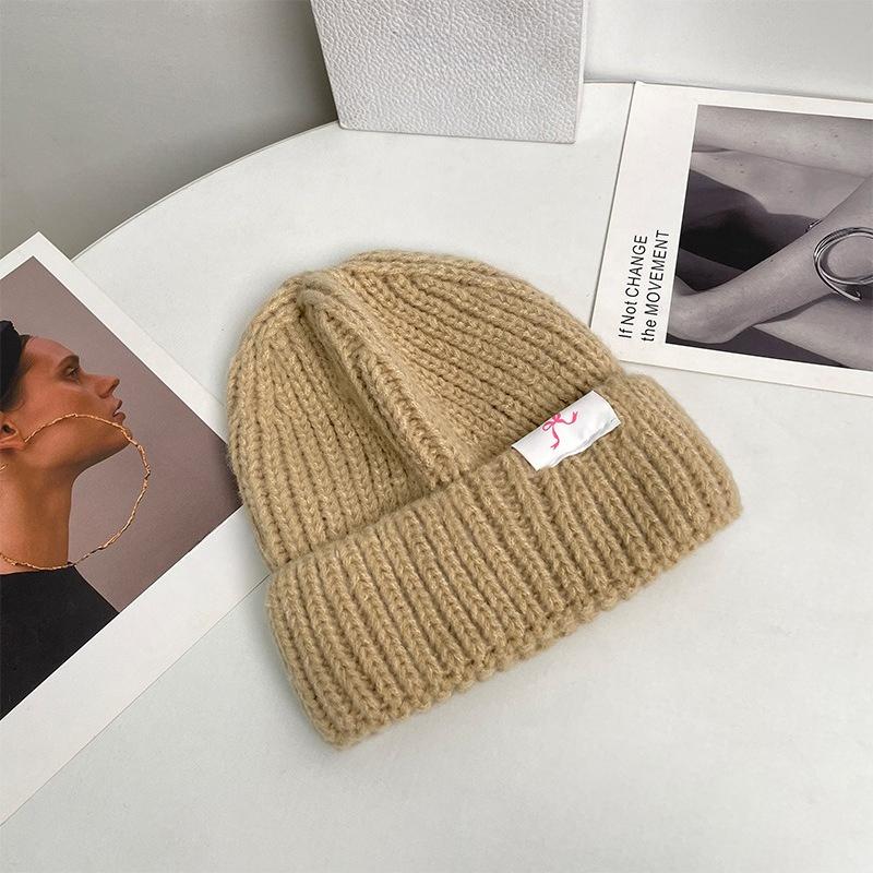 Autumn and Winter New Bow Woolen Hat Versatile Cold Proof Knitted Hat Showing Face Primary School Students Ear Protection Bag Head Hat Pullover Hat