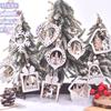 Christmas Decorations, Christmas, Wooden Pendants, Laser Hollow Out, Double-layer, White Hanging Decorations, Christmas Tree Snowflake Pendants