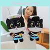 Adorable Black Cat Plush Toy Soft Cuddly Pillow Gift For Girls And Kids