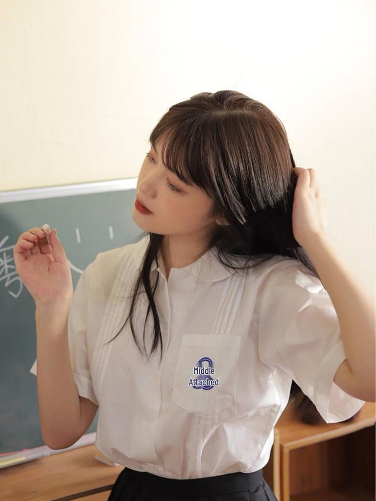 Taiwan High School Uniform Set: Women's JK Short-Sleeve & Long-Sleeve Plus Size Academy Style Graduation Outfit