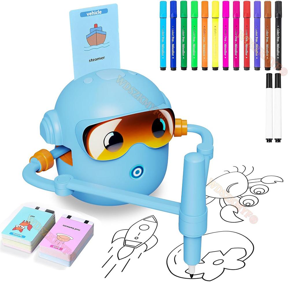 NEW Kids Drawing Robot with 100 Cards Interactive Educational Auto Drawing Robot for Boys Girls Preschool Learning