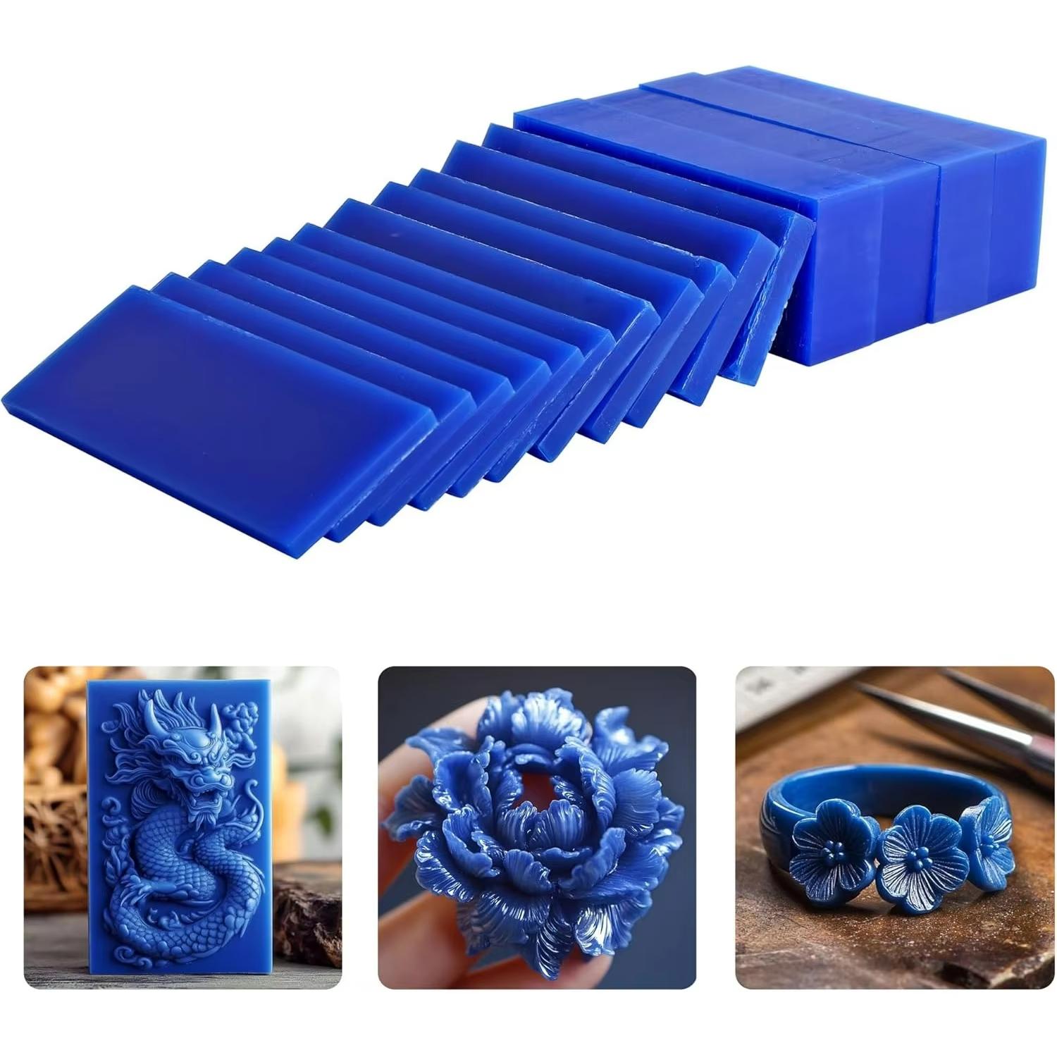 

15PCS Carving Wax Blocks Carving Wax Set for DIY Crafts Casting Jewelry Molding Tools Mold Sculpting Green Wax Slices
