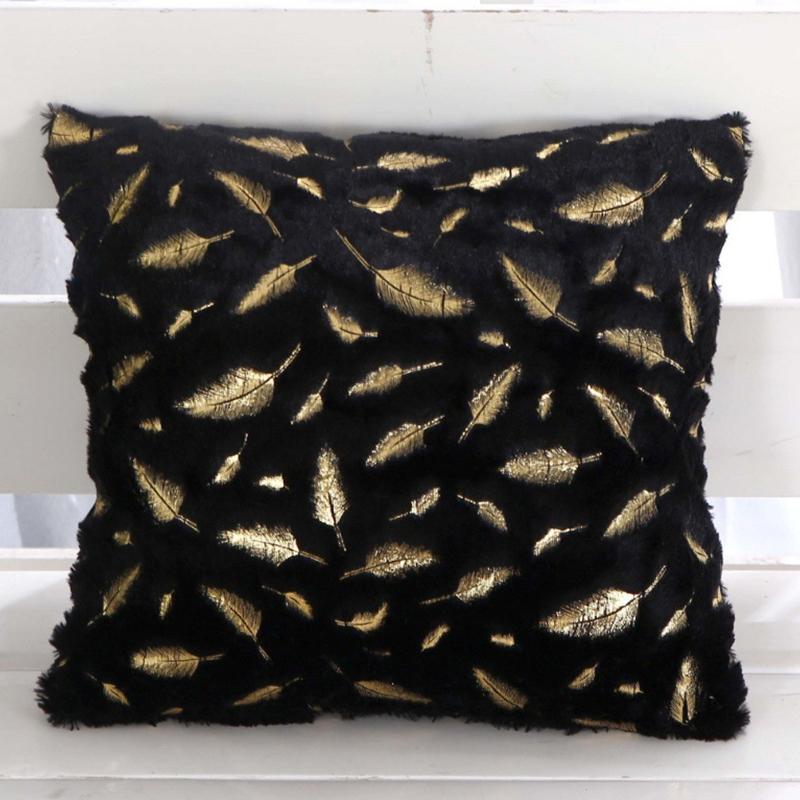 1Pc Plush Thick Leaf Pattern Soft Cushion Covers Sofa Couch Pillow Pillowcase 43x43CM