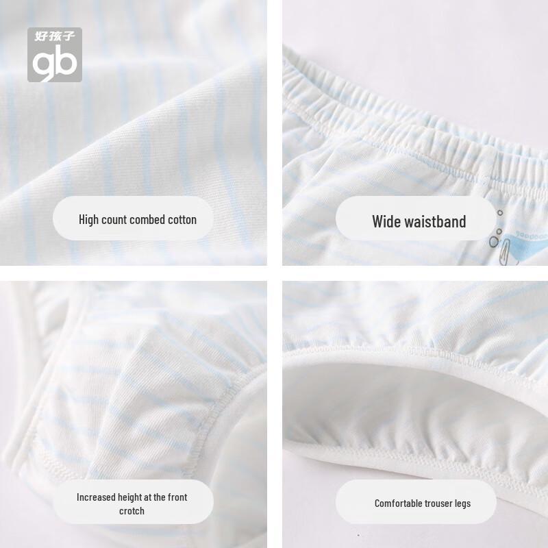 Goodbaby Boys' 100% Cotton Antibacterial Briefs (3-Pack)