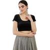 Soch Womens Black Velvet Princess Cut Solid Blouse