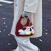 Knitted Handbag with A Cute and Niche Design Sense, Woven Bag, and Mobile Phone Bag