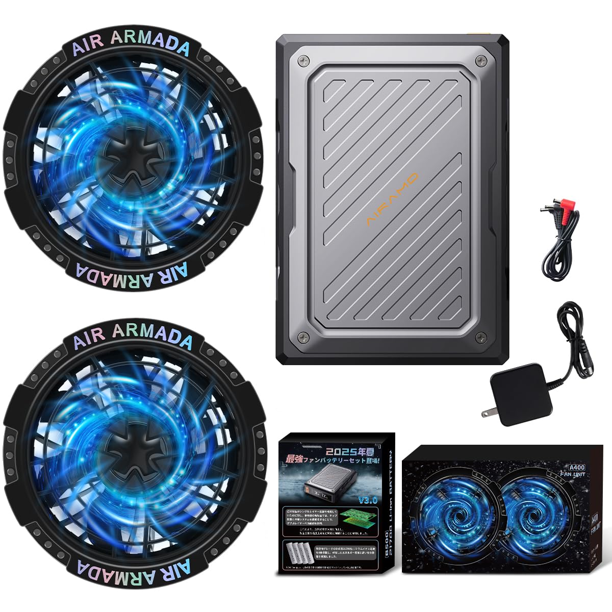 

43V Fan Set with Dual Voltage Operation Modes for Workwear and Fan Fits 90mm Clothing Prevents Heatstroke [Meizoon] Industry-Strong Air-Conditioned