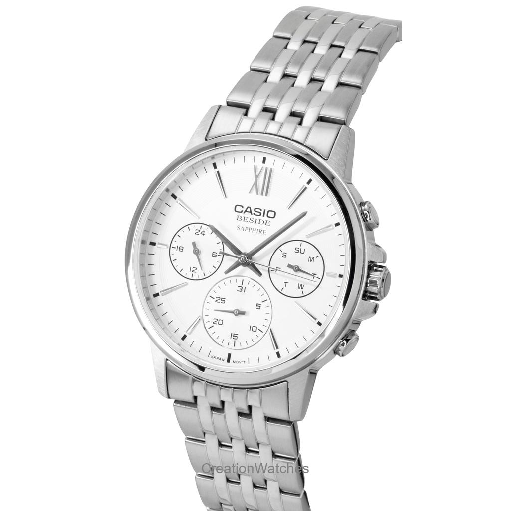Casio Beside Analog Stainless Steel Silver Dial Quartz BMS-300D-7AV Men's Watch