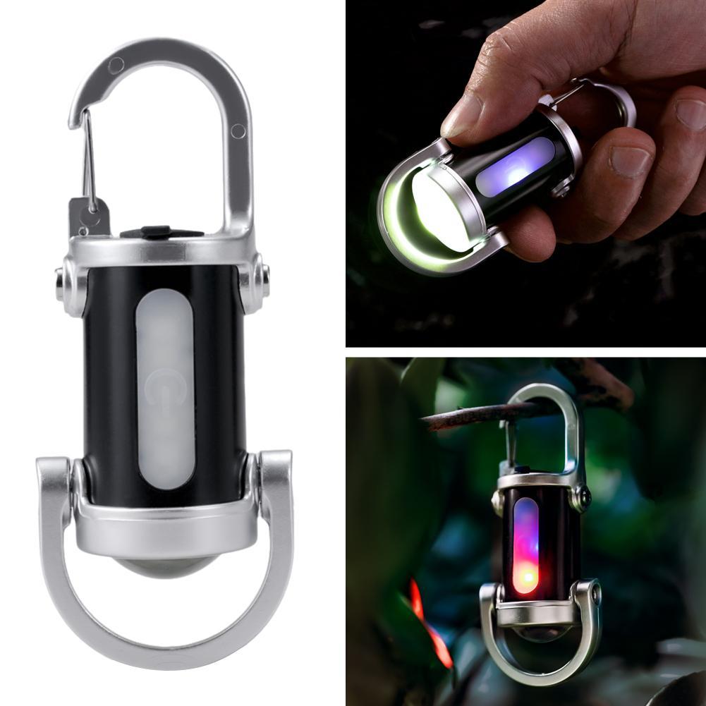 Rechargeable LED Keychain Flashlight Unique Car Pendant Hanging Ornament Fast Charging COB Work Light Camping Supply With Cable