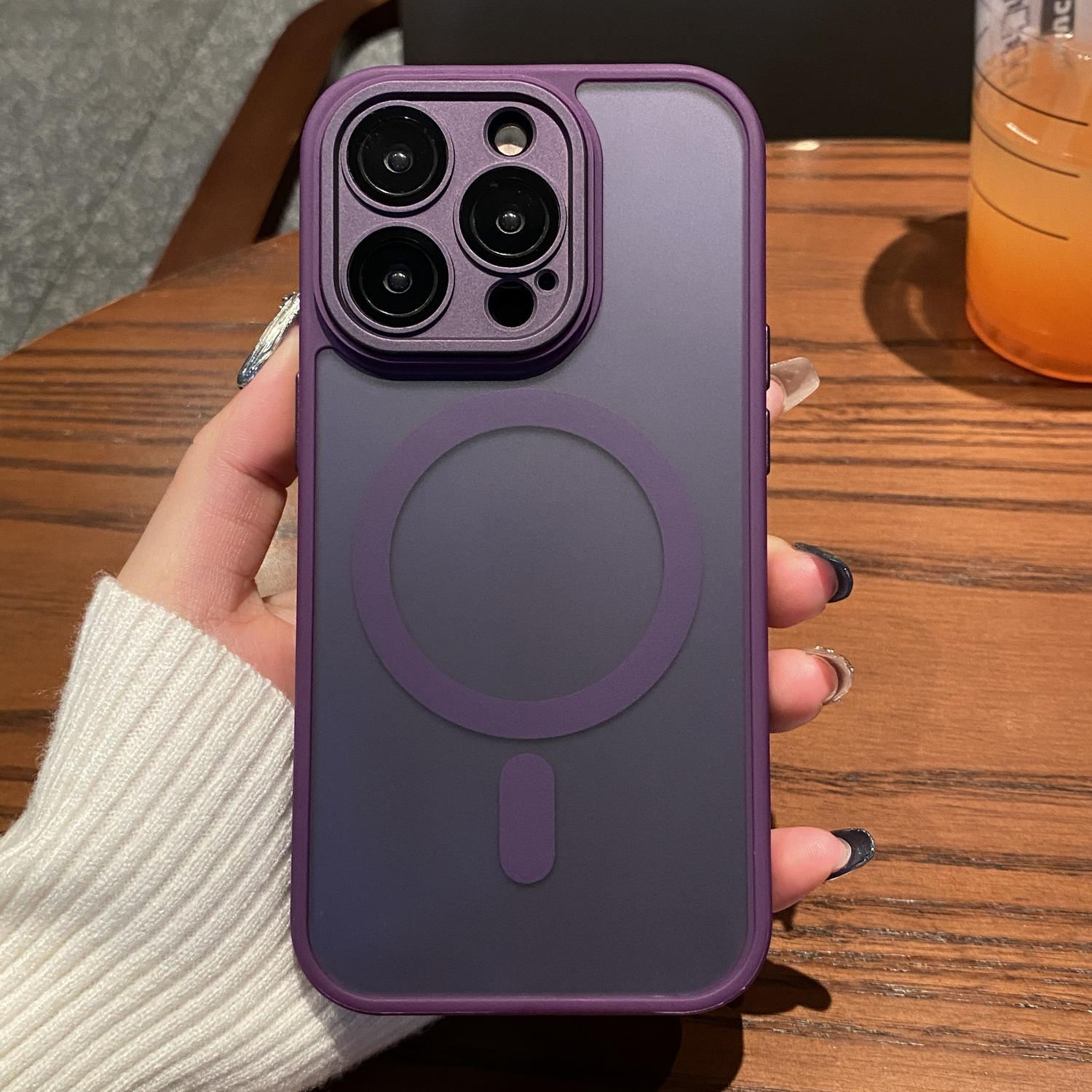 

Роскошный матовый прозрачный бронированный противоударный чехол для iPhone 16 15 14 Plus 13 12 11 Pro Max для беспроводной зарядки Magsafe с магнитным чехлом For iPhone 13Pro Max