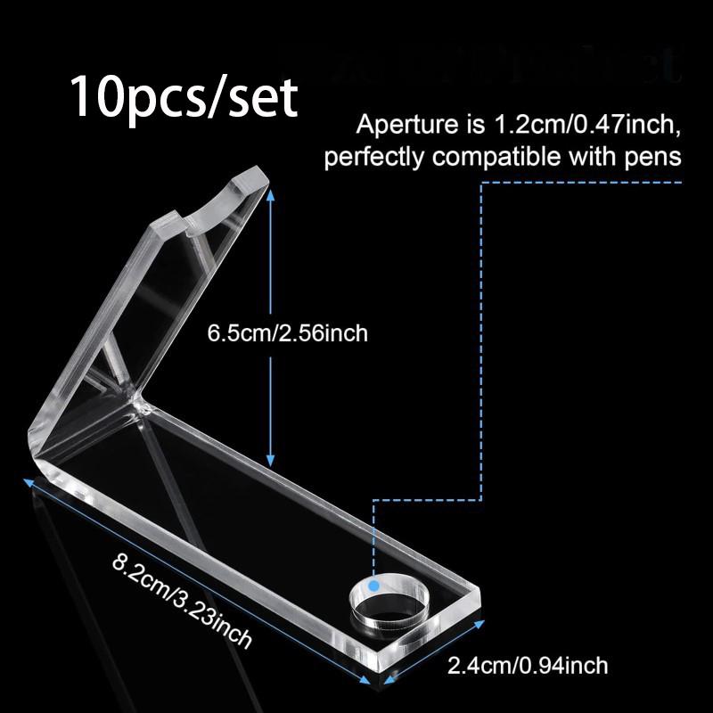 4/10pcs Transparent Acrylic Pen Display Stand Desk Pencil Holder Multifunctional Brush Storage Rack