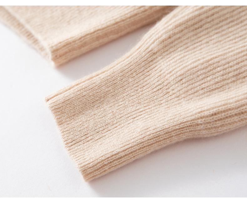 Women's V-Neck Loose Cashmere Pullover - Soft, Skin-Friendly, Fashionable Slim-Fit Knit Sweater