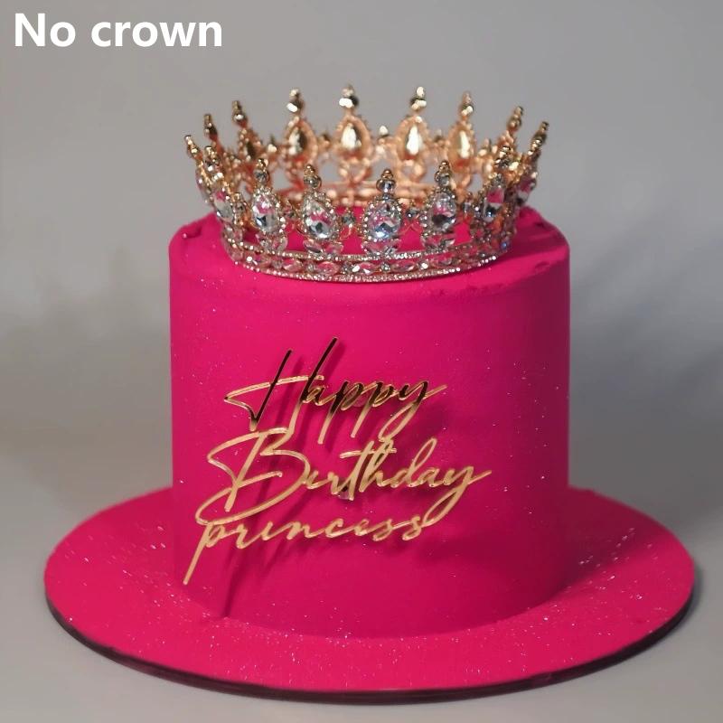 6PCS Gold Creative Acrylic Happy Birthday Cake Topper for Birthday Party DIY Cake Dessert Baking Decoration Supplies