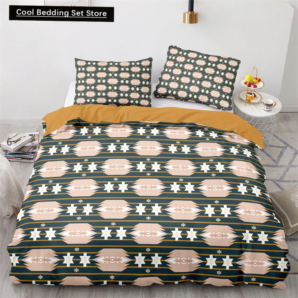 Boho Tribal King Queen Duvet Cover Bohemian Symbol Style Bedding Set Exotic Ethnic Customs Quilt Cover Polyester Comforter Cover