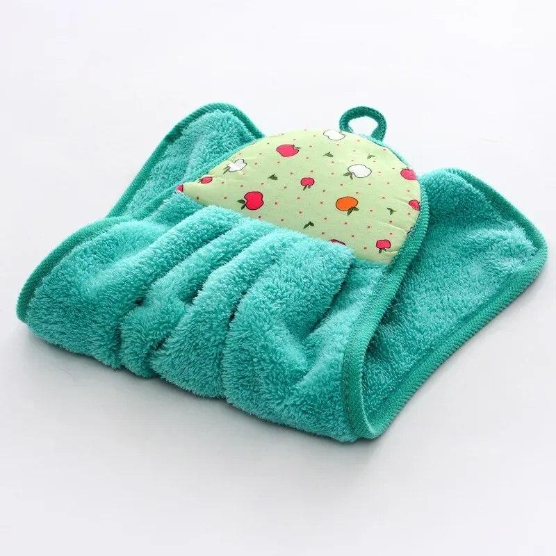 NEW  Coral Velvet Bathroom Supplies Soft Hanging Hand Towel Thickened Absorbent Cloth Dishcloths Hanging Cleaning Towel