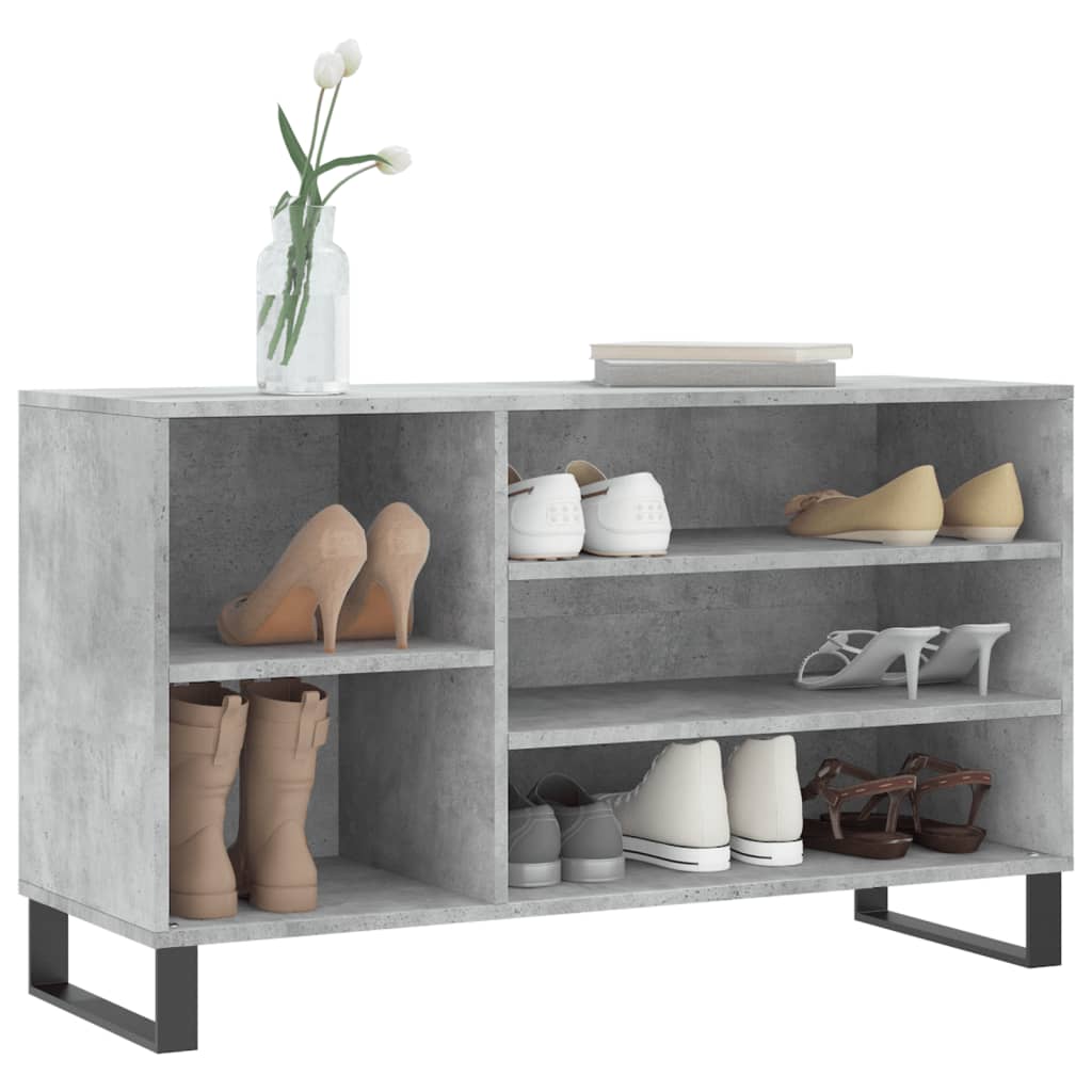Shoe Rack Concrete Grey 102 x 36 x 60 cm Particleboard