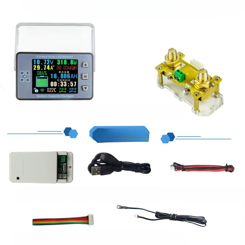 

VAC8710F \ 2,4-дюймовий кольоровий екран Бездротова батарея Напруга струму Вимірювач температури Ємність RV Електромобіль Кулонметр 120V100A