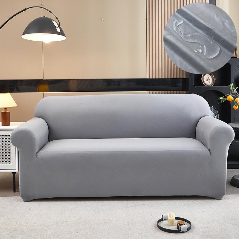 Simple Solid Color Waterproof Sofa Cover Elastic Dustproof Cover Cloth Anti Cat Scratch Urine Proof Sofa Towel Sofa Protective Cover