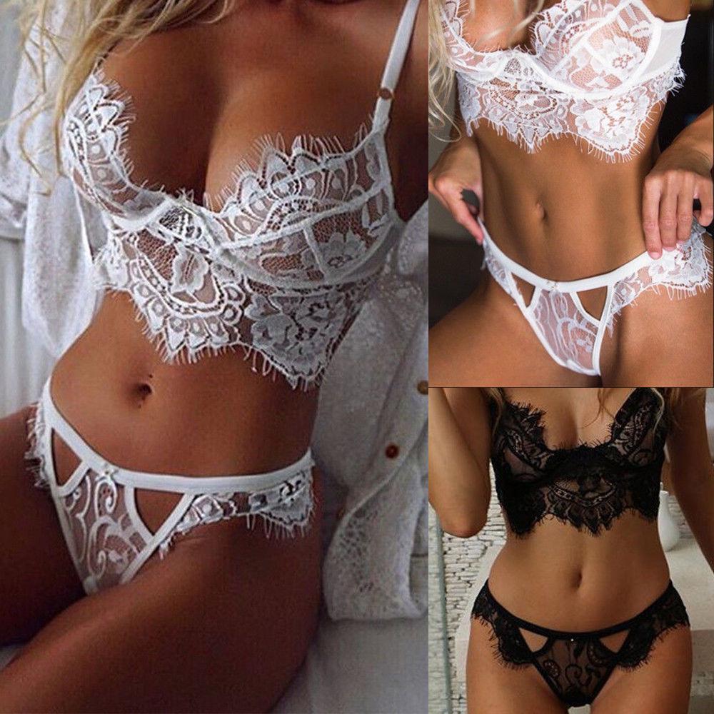 Lingerie Women Lace Dress Babydoll Underwear Nightwear Sleepwear Gstring Set Bra