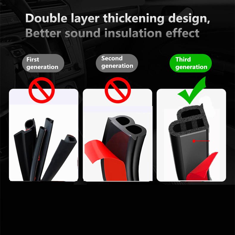 Universal 10M Double Layer Car Front Rear Door Seal Lid Edge Moulding Trim Strip