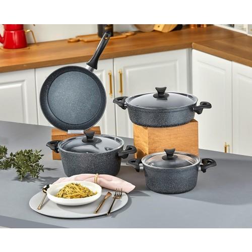 

Taç Master Cook Набор гранитной посуды, 4 предмета, космический серый