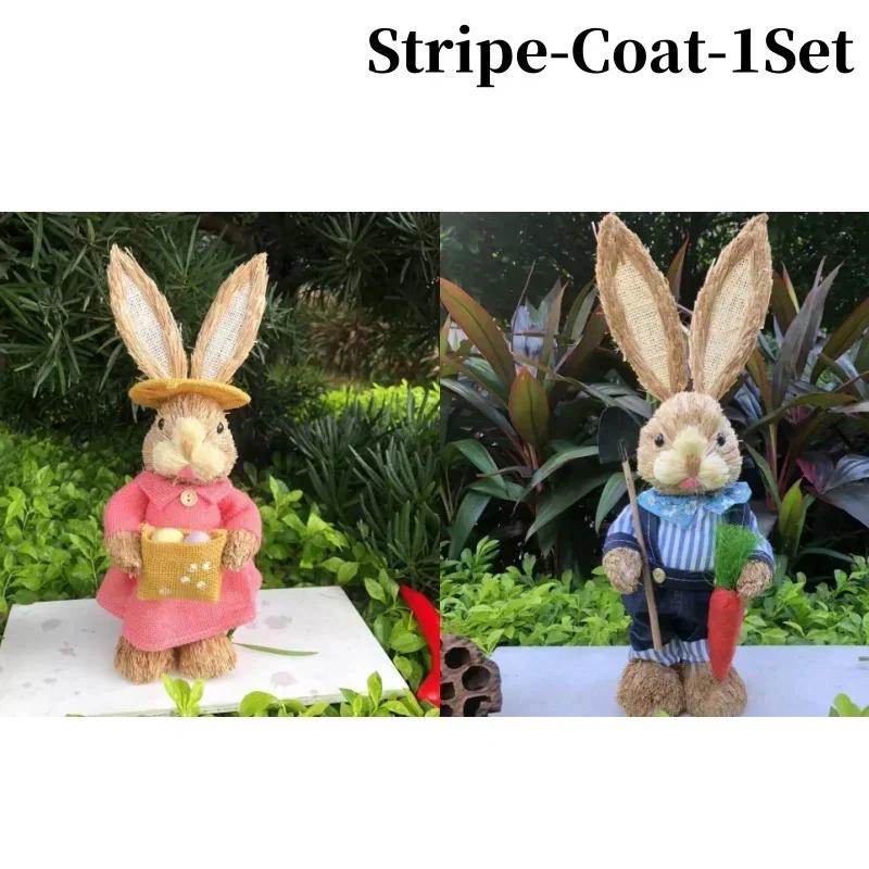1/2Pcs Realistic Handmade Easter Bunny Ornament Country Retro Party Decor Home Store Wedding Window Display Prop Gift Decoration